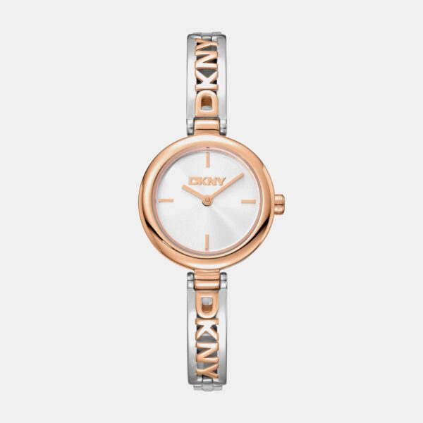 Logo Women Quartz Silver Dial Analog Stainless Steel Watch DK1L115M0075