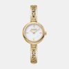 DK1L115M0225_Front Logo Women Quartz White Mother Of Pearl Dial Analog Stainless Steel Watch DK1L115M0225