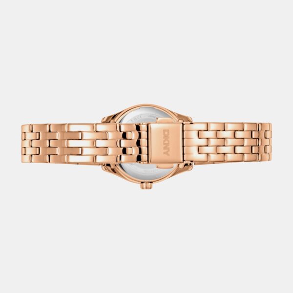 DK1L126M0065_Back Logo Women Quartz Rose Gold Dial Analog Stainless Steel Watch DK1L126M0065