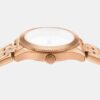 DK1L126M0065_Side Logo Women Quartz Rose Gold Dial Analog Stainless Steel Watch DK1L126M0065