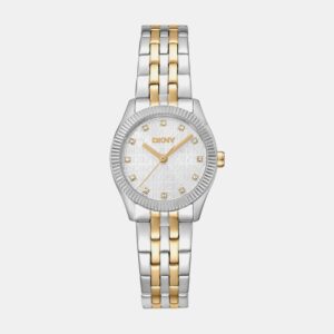 Logo Women Quartz Grey Dial Analog Stainless Steel Watch DK1L126M0075