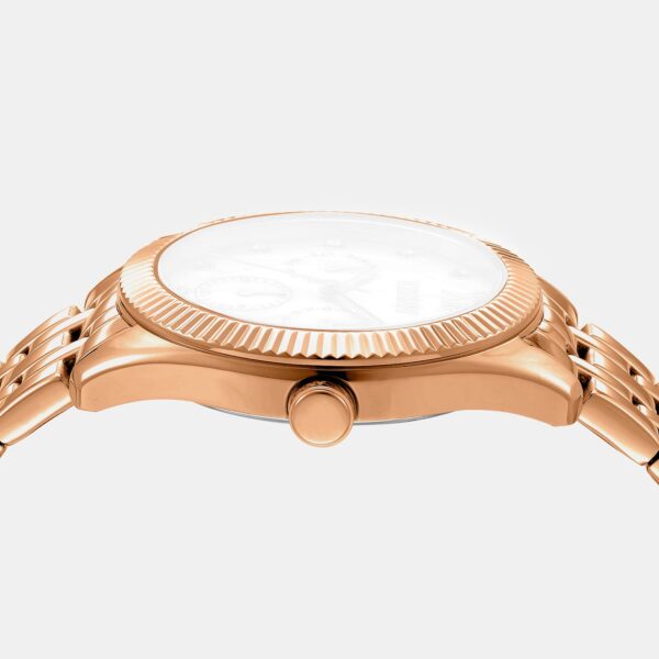 DK1L128M0075_Side Everyday Women Quartz White Mother Of Pearl Dial Analog Stainless Steel Watch DK1L128M0075