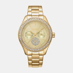 DK1L129M0055_Front Evening Women Quartz Champagne Dial Multi-Function Stainless Steel Watch DK1L129M0055