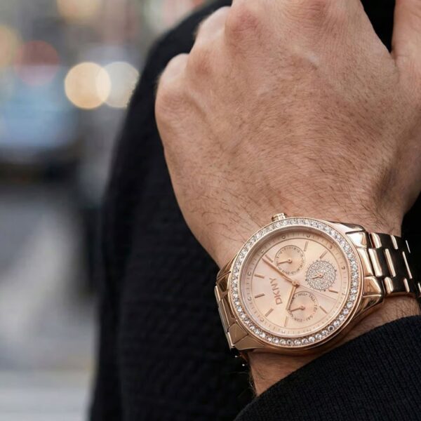 Evening Women Quartz Rose Gold Dial Multi-Function Stainless Steel Watch DK1L129M0065