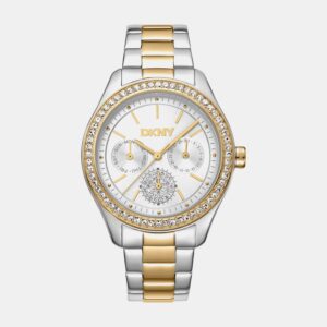 DK1L129M0075_Front Evening Women Quartz Silver Dial Multi-Function Stainless Steel Watch DK1L129M0075