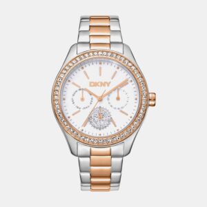 DK1L129M0095_Front Evening Women Quartz White Mother Of Pearl Dial Multi-Function Stainless Steel Watch DK1L129M0095