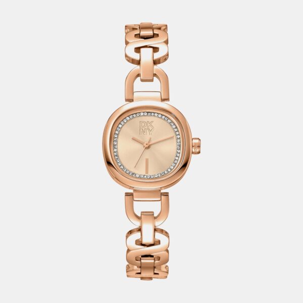 DK1L139M0045_Front Everyday Women Quartz Rose Gold Dial Analog Stainless Steel Watch DK1L139M0045