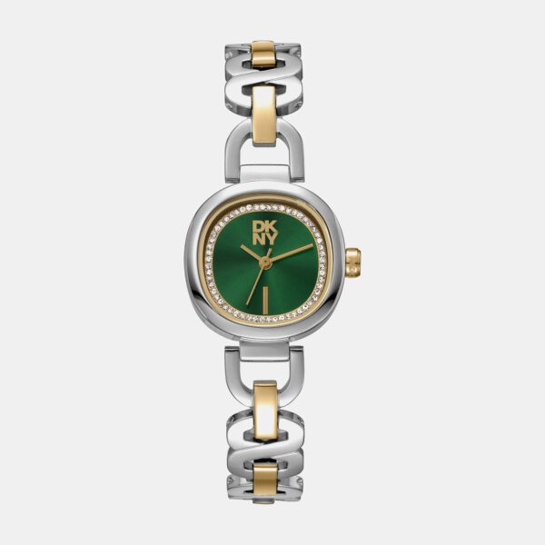 DK1L139M0065_Front Everyday Women Quartz Dark Green Dial Analog Stainless Steel Watch DK1L139M0065