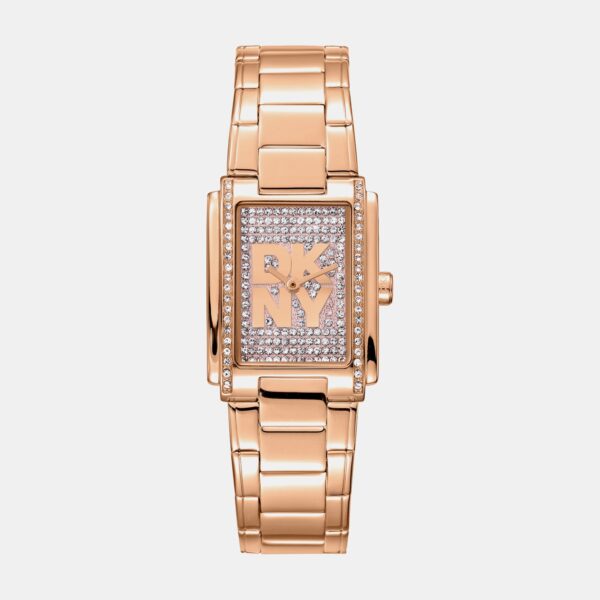 Logo Women Quartz Silver Dial Analog Stainless Steel Watch DK1L140M0035