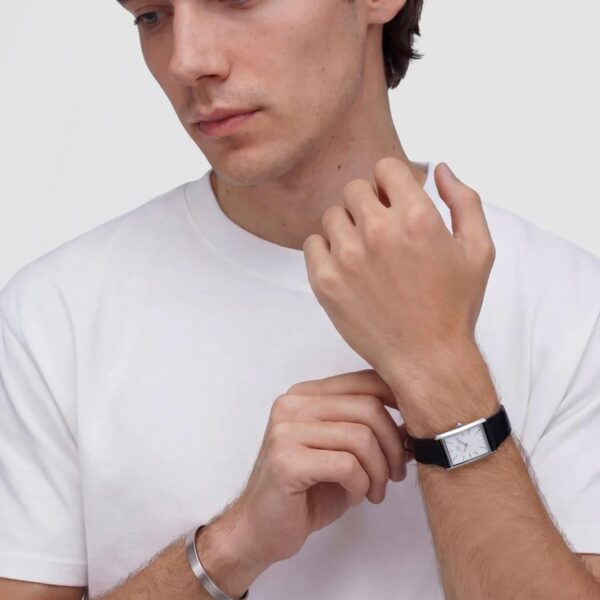 Bound Men Quartz White Dial Analog Leather Watch DW00100898K