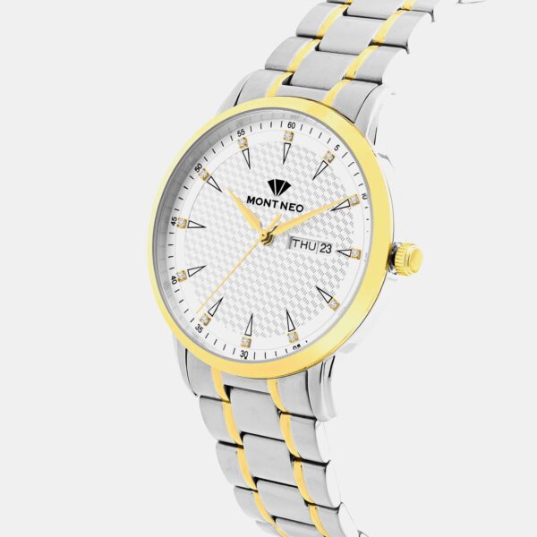 Men Quartz Silver Dial Analog Metal Watch G8505D-M1203