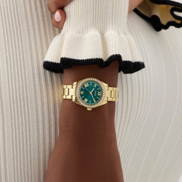 Luna Women Quartz Teal Dial Analog Stainless Steel Watch GW0841L9