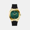 Men Quartz Green Dial Analog Silicone Watch GW1005G2