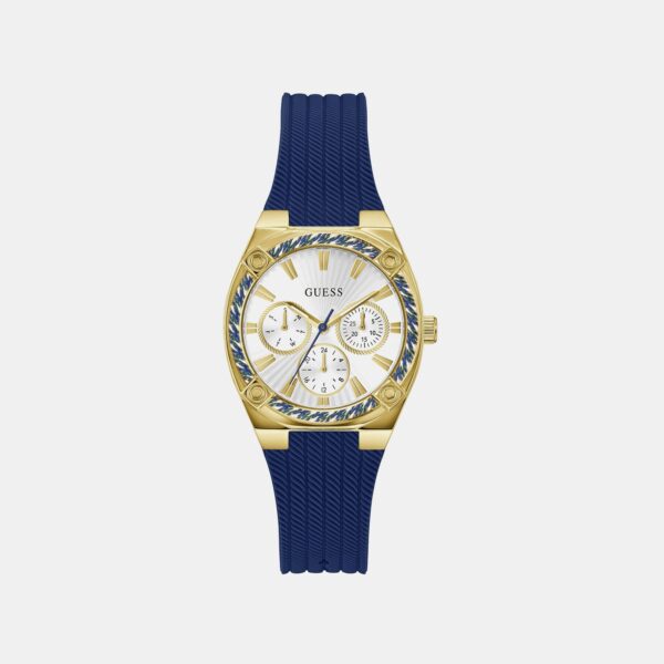 GW1036L2 Men Quartz Silver Dial Multi-Function Silicone Watch GW1036L2