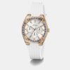 Women Quartz White Dial Multi-Function Silicone Watch GW1036L4