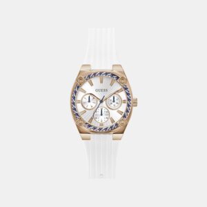 GW1036L4 Women Quartz White Dial Multi-Function Silicone Watch GW1036L4