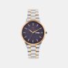 Women Quartz Blue Dial Analog Metal Watch L8505D-M1305