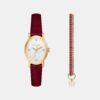 MK7570SET Maude Women Quartz Mother Of Pearl Dial Analog Leather Watch MK7570SET