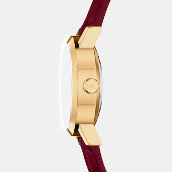 MK7570SET-2 Maude Women Quartz Mother Of Pearl Dial Analog Leather Watch MK7570SET