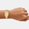 MK7590-4 Suri Women Quartz Gold Dial Analog Stainless Steel Watch MK7590