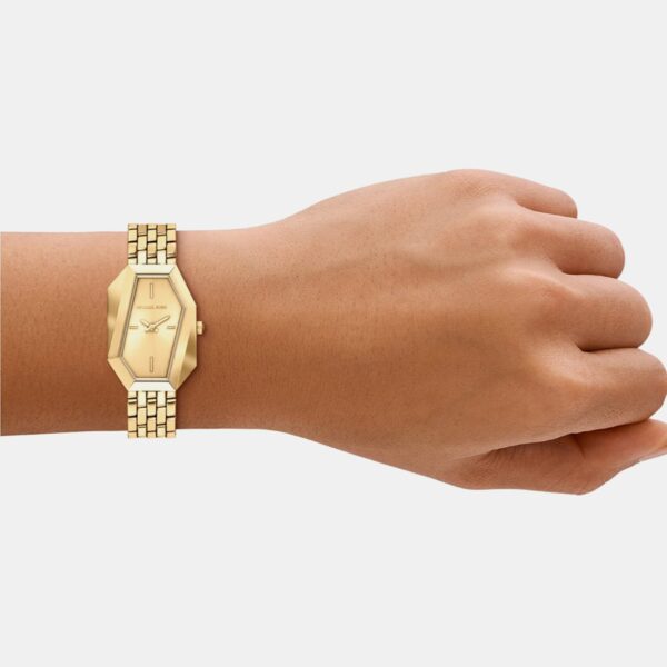 MK7590-4 Suri Women Quartz Gold Dial Analog Stainless Steel Watch MK7590