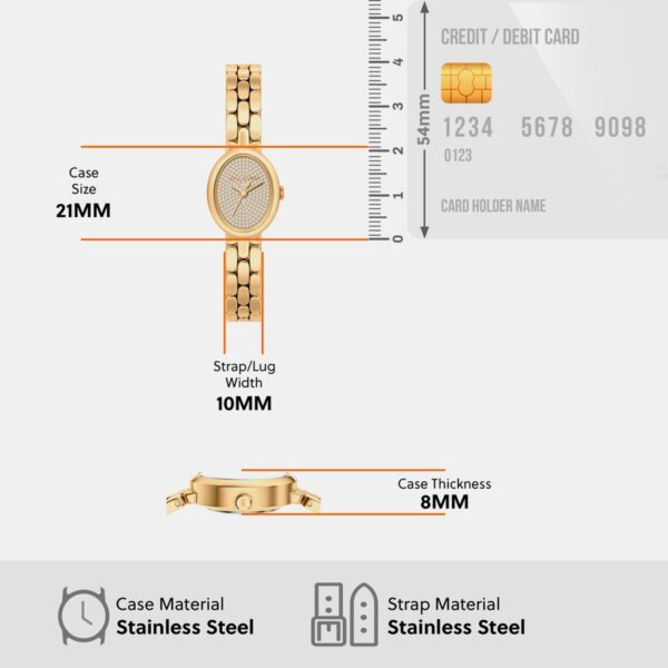 MK7596SET-2 Maude Women Quartz Gold Dial Analog Stainless Steel Watch MK7596SET