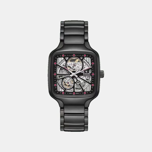 R27174712 True Square Men Automatic Black Dial Analog Ceramic Watch R27174712