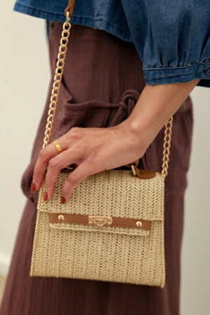 Nelly Straw Crossbody Bag