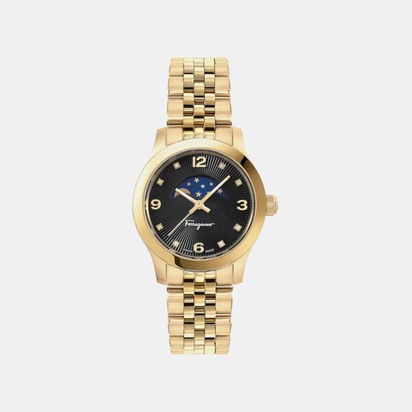 SFMN00422-1 Salvatore Women Quartz Black Dial Analog Stainless Steel Watch SFMN00422