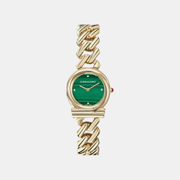 SFT200125 Women Quartz Green Dial Analog Stainless Steel Watch SFT200125