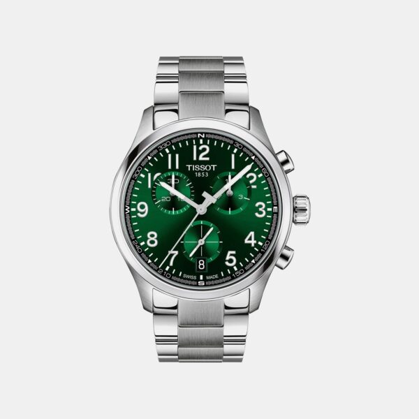 T1164171109200 Men Quartz Green Dial Chronograph Stainless Steel Watch T1164171109200