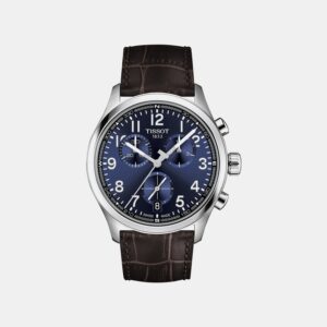 T1164171604200 Men Quartz Blue Dial Chronograph Leather Watch T1164171604200
