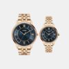 Fashion Couple Quartz Blue Dial Analog Stainless Steel Watch TW00PR332