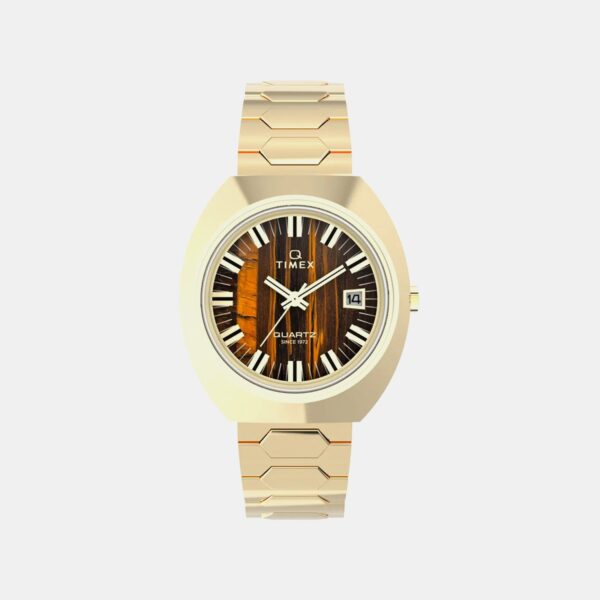 Q Timex Men Quartz Brown Dial Analog Stainless Steel Watch TW2Y45200
