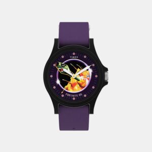 TW2Y46300 X Fortnite Acadia Men Quartz Purple Dial Analog Fabric Watch TW2Y46300X6