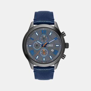 Fashion Men Quartz Grey Dial Chronograph Leather Watch TWEG18513