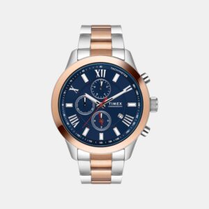 Fashion Men Quartz Blue Dial Chronograph Stainless Steel Watch TWEG18516