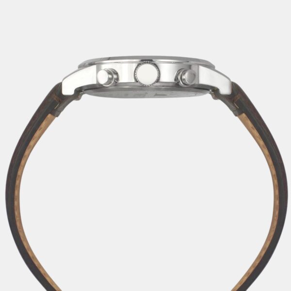 Fashion Men Quartz Salmon Dial Chronograph Leather Watch TWEG19930