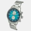 Fashion Men Quartz Teal Dial Chronograph Stainless Steel Watch TWEG19931