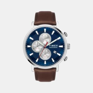 Men Quartz Blue Dial Analog Leather Watch TWEG20024-EX