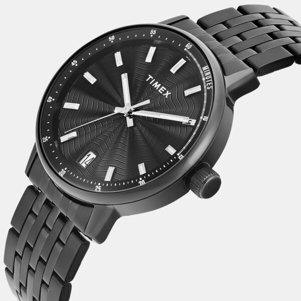 Men Quartz Black Dial Analog Stainless Steel Watch TWEG25410