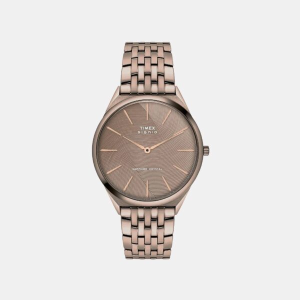 Signio Men Quartz Brown Dial Analog Stainless Steel Watch TWEG34202