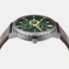TWEG34700-3 Trendline Men Quartz Green Dial Multi-Function Leather Watch TWEG34700