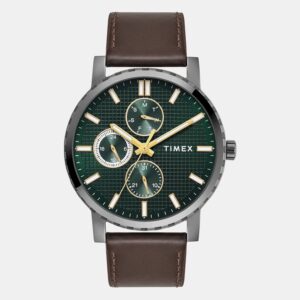 Trendline Men Quartz Green Dial Multi-Function Leather Watch TWEG34700