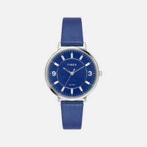 Classics Women Quartz Blue Dial Analog Leather Watch TWEL15818