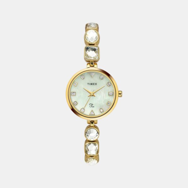 Fria Women Quartz Mother Of Pearl Dial Analog Brass Watch TWEL17304
