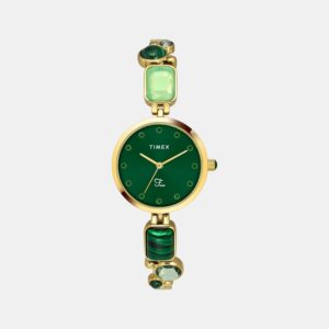 TWEL17801_1_f8faff50-b16f-439a-8762-e2f630fecd31 Fria Women Quartz Green Dial Analog Brass Watch TWEL17801