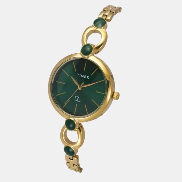 TWEL18104_2 Fria Women Quartz Green Dial Analog Brass Watch TWEL18104
