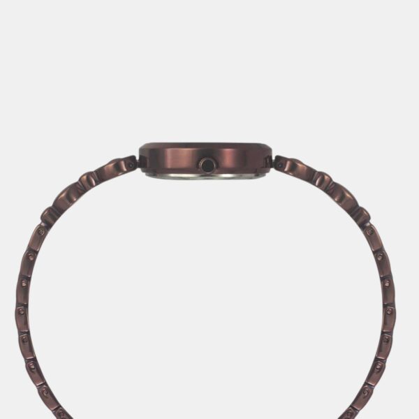 Fria Women Quartz Black Dial Analog Brass Watch TWEL18204