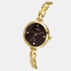 Fria Women Quartz Burgundy Dial Analog Brass Watch TWEL18304